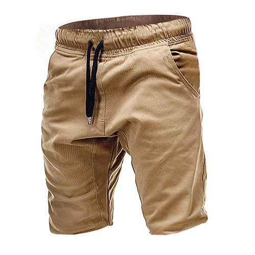 

Men's Sporty Outdoor Going out Shorts Pants Solid Colored Knee Length Drawstring Black Khaki Navy Blue Gray Light Blue