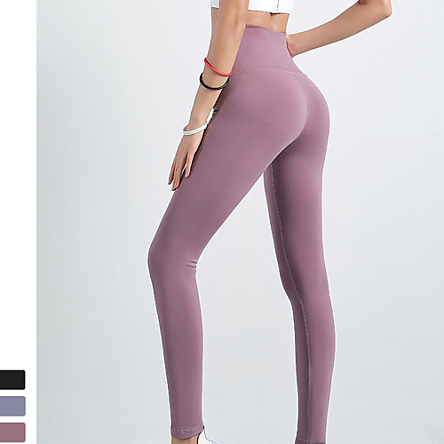 

Women's High Waist Yoga Pants Tights Leggings Tummy Control Butt Lift Blue Pink Gray Elastane Yoga Fitness Gym Workout Winter Summer Sports Activewear High Elasticity Skinny