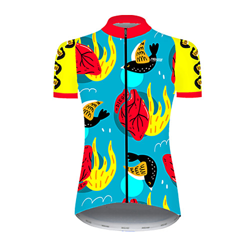 

21Grams Women's Short Sleeve Cycling Jersey Nylon Polyester BlueYellow Novelty Bird Funny Bike Jersey Top Mountain Bike MTB Road Bike Cycling Breathable Quick Dry Ultraviolet Resistant Sports