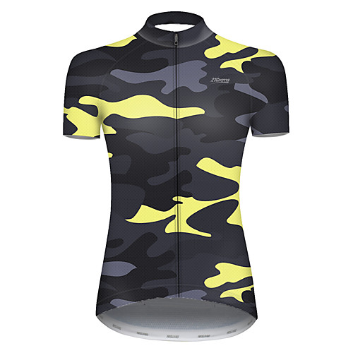 

21Grams Women's Short Sleeve Cycling Jersey Nylon Polyester Camouflage Patchwork Camo / Camouflage Bike Jersey Top Mountain Bike MTB Road Bike Cycling Breathable Quick Dry Ultraviolet Resistant Sports