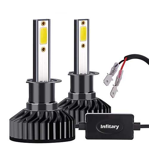 

Infitary 2pcs High Brightness H1 COB Chip LED Car Headlight 72W 6500K Auto LED Car Light Bulbs