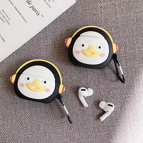 

Cute funny penguin cartoon headphone case For airpods Pro 3 For airpods Pro cover funda 3D animal silicon earphones case coque