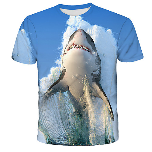 

Men's T shirt Graphic Animal Print Short Sleeve Daily Tops Streetwear Exaggerated Rainbow