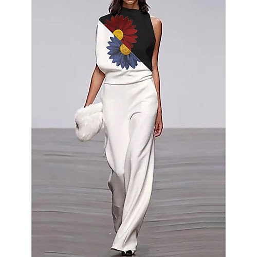 

Women's White Jumpsuit Onesie, Solid Colored S M L