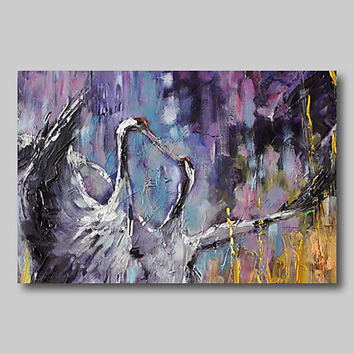 

Oil Painting Hand Painted Horizontal Abstract Animals Comtemporary Modern Rolled Canvas (No Frame)