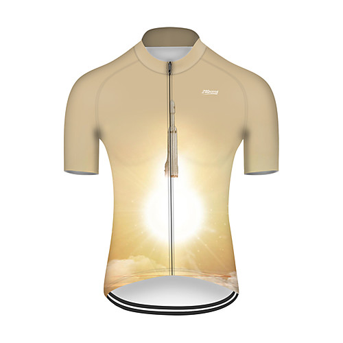 

21Grams Men's Short Sleeve Cycling Jersey Summer Nylon Polyester Khaki Gradient 3D Rocket Bike Jersey Top Mountain Bike MTB Road Bike Cycling Ultraviolet Resistant Quick Dry Breathable Sports