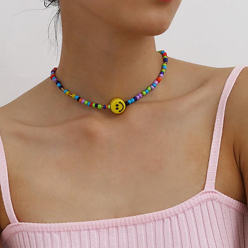 

Women's Choker Necklace Rainbow Simple Boho Ceramic Rainbow 367 cm Necklace Jewelry 1pc For Masquerade Street Beach