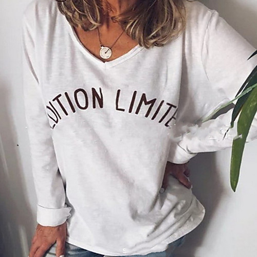 

Women's Letter T-shirt Daily Weekend White / Blue / Yellow / Blushing Pink