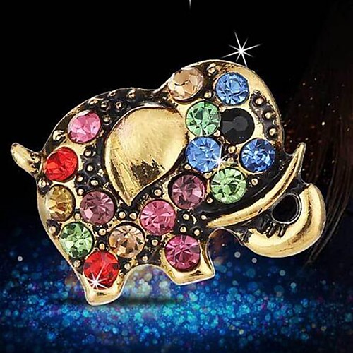

Brooches Elephant Cute Imitation Diamond Brooch Jewelry Gold For Daily Wear