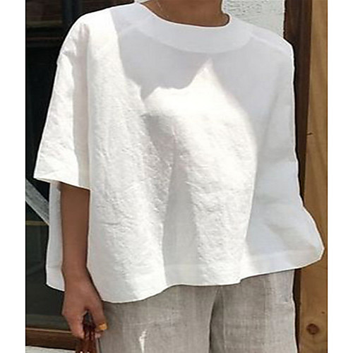 

Women's Solid Colored Blouse Daily Weekend White / Black / Yellow / Gray / Light Blue
