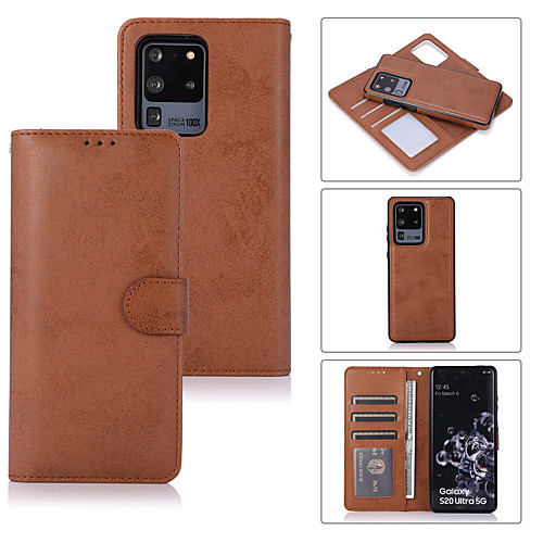 

Case For Samsung Galaxy S20/S20 Plus/S20 Ultra/S10/S10E/S10 Plus/S9/S9 Plus/S8/S8 Plus/Note 10/Note 10 Pro/Note 9 Card Holder / Shockproof / Flip Full Body Cases Solid Colored PU Leather / TPU