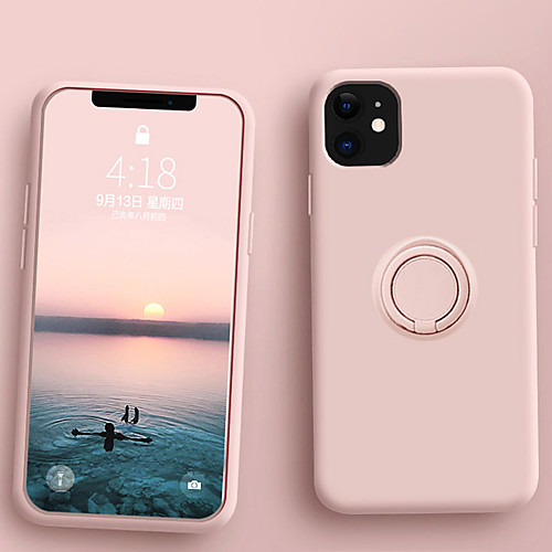 

Luxury Liquid Silicone Case for Huawei P30 P20 Mate20 Mate30 Pro Mate20 X Metal Ring Holder for Phone