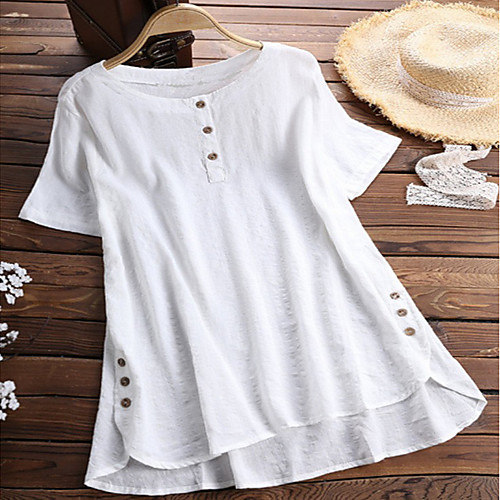 

Women's Solid Colored Blouse Daily Wine / White / Blue