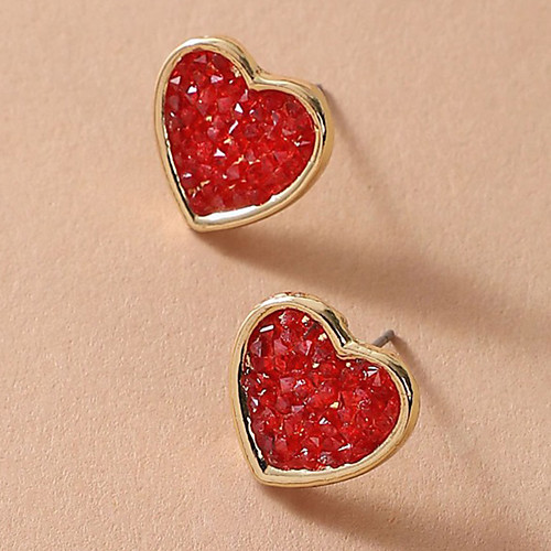 

Women's Stud Earrings Earrings Heart Sweet Heart Classic Elegant Trendy Fashion Cute Earrings Jewelry Black / Red For Party Evening Date Vacation Beach Festival 1 Pair