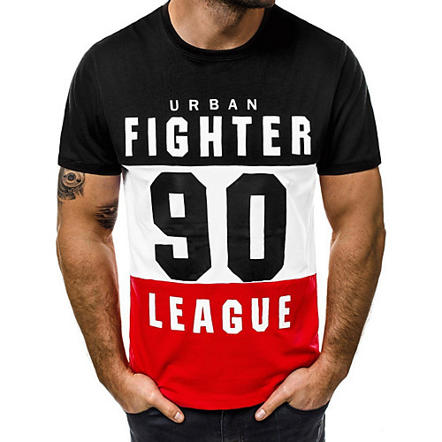 

Men's Letter T-shirt Daily Black / Light gray / Dark Gray