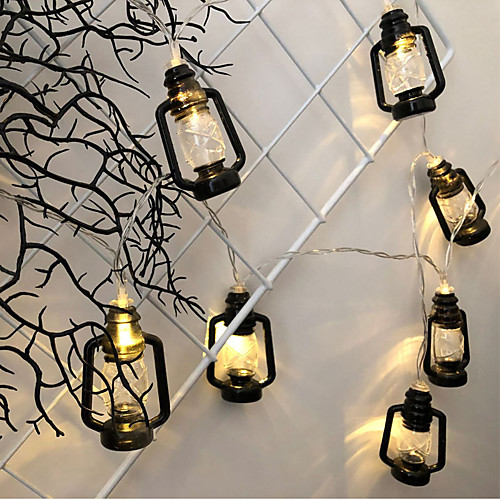 

3M 20 LEDs Muslim Ramadan Festival LED Retro Kerosene Lamp String Lights Three 5th Battery Powered Eid Mubarak Wedding Party Holiday Party Halloween Christmas Decoration Light (Without Battery)