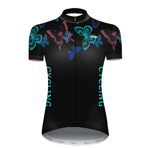 

21Grams Women's Short Sleeve Cycling Jersey Summer Nylon Polyester Black / Blue Butterfly Solid Color Bike Jersey Top Mountain Bike MTB Road Bike Cycling Ultraviolet Resistant Quick Dry Breathable