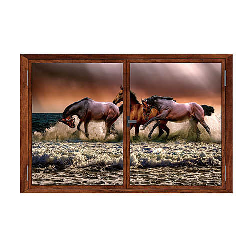 

Galloping Horse / Animals Wall Stickers Animal Wall Stickers Decorative Wall Stickers PVC Home Decoration Wall Decal Wall Decoration 1pc 5838cm