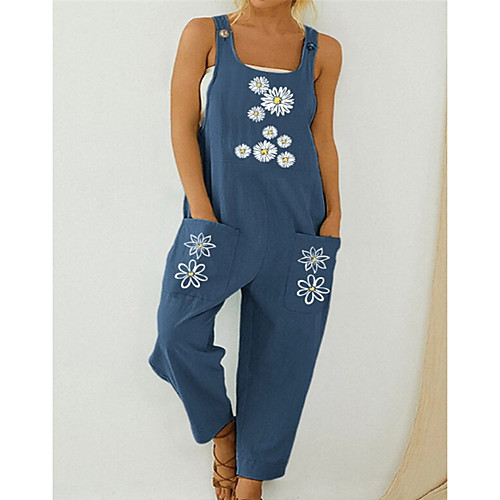 

Women's Blue Green Jumpsuit Onesie, Geometric S M L