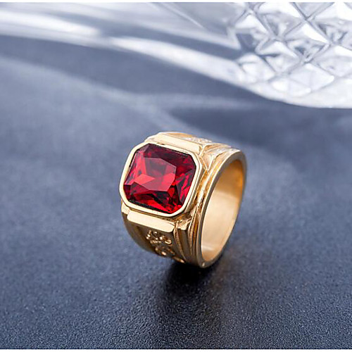 

Ring Crystal 3D Black Blue Red Titanium Steel Stone Precious Fashion Vintage 1pc 9 10 / Men's