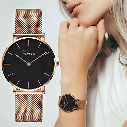 

Women's Quartz Watches Casual Fashion Rose Gold Alloy Chinese Quartz White Black Casual Watch Large Dial 1 pc Analog One Year Battery Life