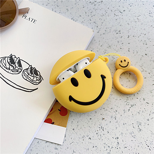 

Cute Smile Face bluetooth headset case For Airpods case Silicone soft protective shell For Apple Airpods 2 1 Case Cove
