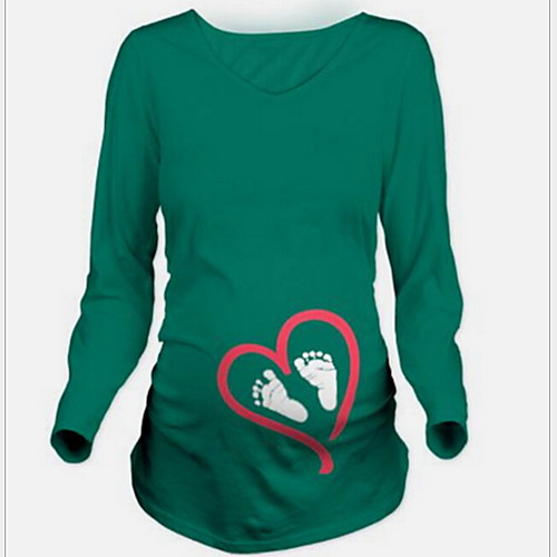 

Women's Cartoon T-shirt Daily Black / Blue / Green