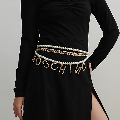 

Waist Chain Sexy Holiday Women's Body Jewelry For Party Evening Gift Drop Alloy Alphabet Shape Gold Silver