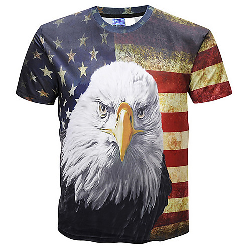 

Men's T shirt Graphic Animal Short Sleeve Daily Tops Basic Dark Gray