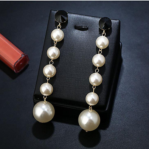 

Women's Pearl Drop Earrings Geometrical Fashion Stylish Imitation Pearl Earrings Jewelry White For