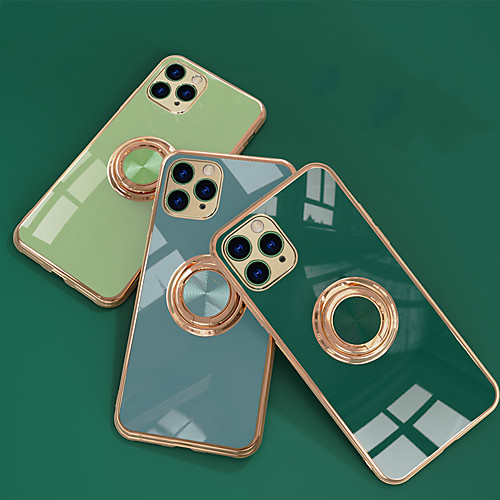 

Case For Apple iPhone 7/8/7P/8P/X/XS/XR/XS Max/11/11 Pro/11 Pro Max/SE 2020 Shockproof / Plating / Ring Holder Back Cover Solid Colored TPU