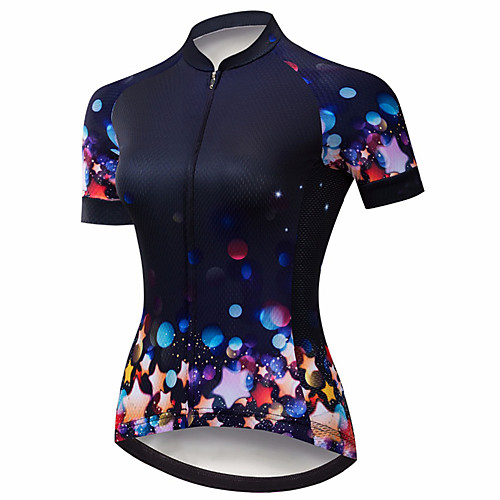 

21Grams Women's Short Sleeve Cycling Jersey Summer Black / Red Gradient Stars Funny Bike Jersey Top Mountain Bike MTB Road Bike Cycling UV Resistant Quick Dry Breathable Sports Clothing Apparel