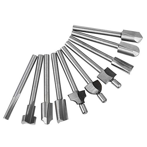 

1/8inch 3mm HSS Router Bits Wood Cutter Milling Fits Dremel Rotary Tool Set 10pcs