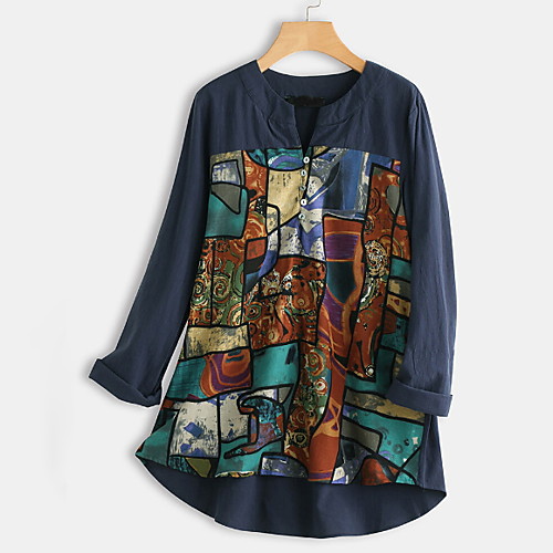 

Women's Geometric T-shirt Daily Green / Navy Blue