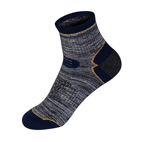 

R-BAO Athletic Sports Socks Running Socks 1 Pair Men's Socks Breathable Sweat wicking Comfortable Running Active Training Jogging Sports Color Block Chinlon Elastane Cotton Dark Grey Blue Dark Blue