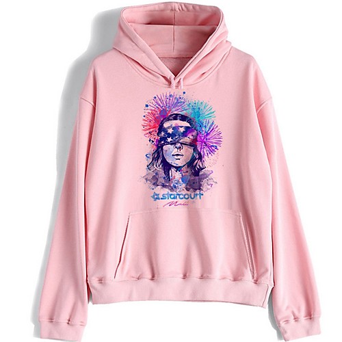 

Women's Hoodie Print Basic Blushing Pink L XL XXL XXXL