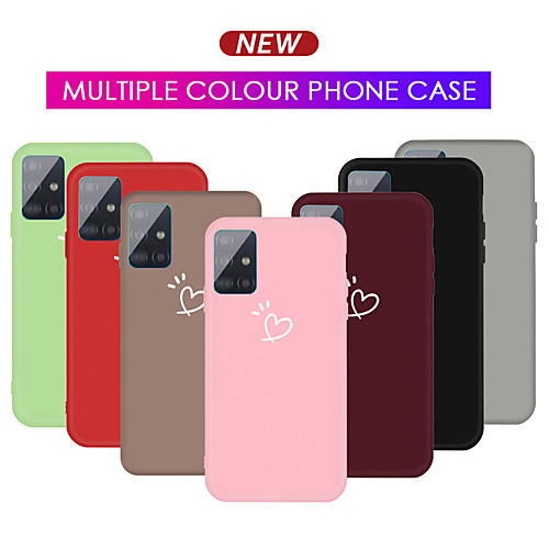 

Colorful Love Heart Phone Case For Samsung Galaxy A91 A81 A71 A51 A21 A11 A01 A70 A50 A40 A30 A10 S10 Lite s20 s20 Plus S20Ultra Candy Color Soft TPU Back Cover