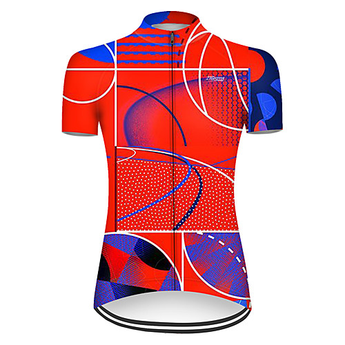 

21Grams Women's Short Sleeve Cycling Jersey Nylon Polyester RedBlue 3D Stripes Gradient Bike Jersey Top Mountain Bike MTB Road Bike Cycling Breathable Quick Dry Ultraviolet Resistant Sports Clothing