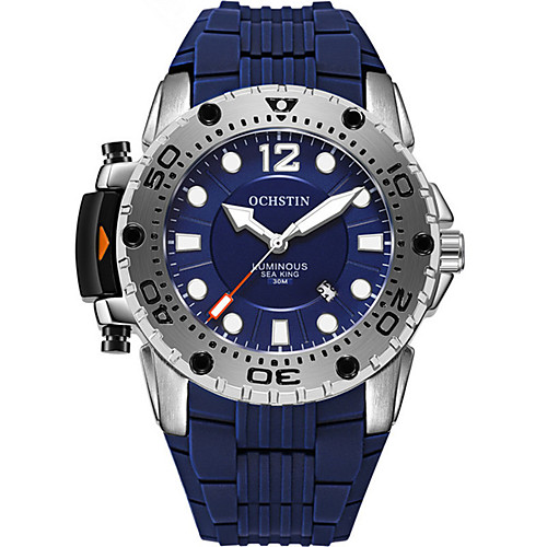 

Men's Sport Watch Japanese Quartz Stylish Silicone Black / Blue 30 m Water Resistant / Waterproof Calendar / date / day Noctilucent Analog Fashion - Black Blue Green One Year Battery Life