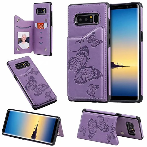 

Case For Samsung Galaxy Note 9 / Note 8 / Samsung Note 10 Card Holder / with Stand Back Cover Butterfly PU Leather