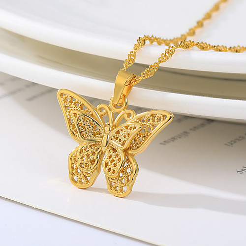 

Women's Pendant Necklace Necklace Butterfly Dainty Artistic Simple Trendy Stainless Steel Gold 45 cm Necklace Jewelry For Halloween Prom Birthday Party Beach Festival
