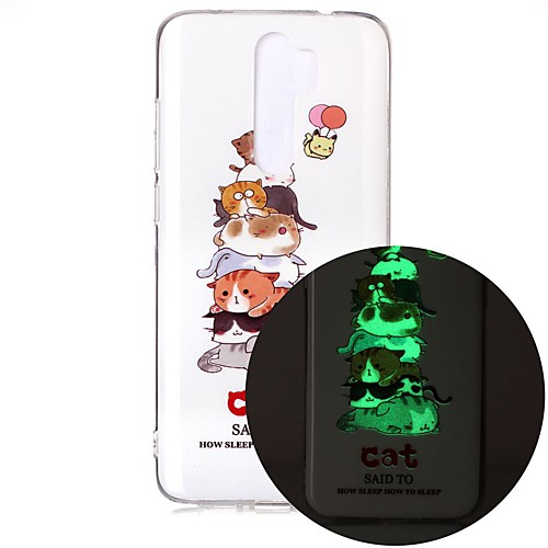 

Case For Xiaomi Redmi Note 7 Redmi Note 8 Redmi Note 8 Pro Glow in the Dark / Pattern Back Cover Cat TPU for Mi 10 Mi 10 Pro