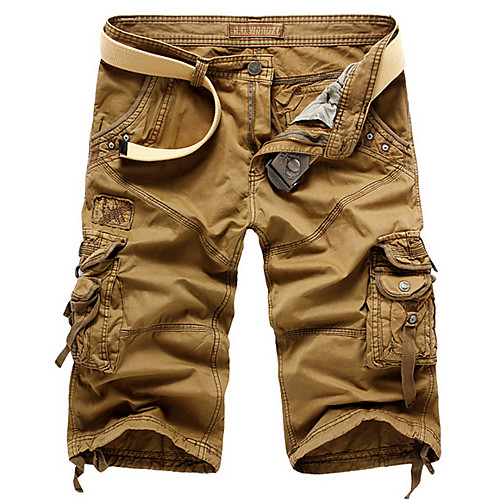 

Men's Basic Daily Shorts Tactical Cargo Pants Solid Colored Knee Length White Black Blue Army Green Khaki