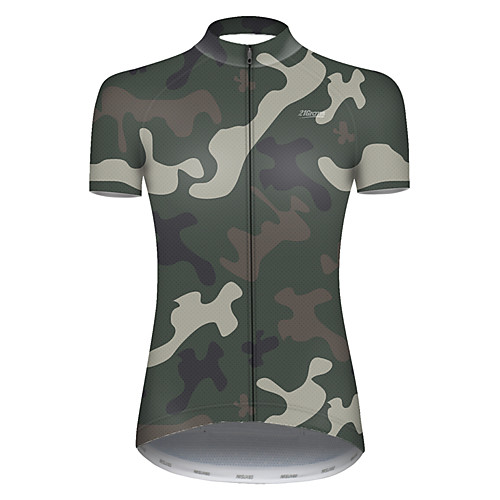 

21Grams Women's Short Sleeve Cycling Jersey Nylon Polyester Camouflage Patchwork Camo / Camouflage Bike Jersey Top Mountain Bike MTB Road Bike Cycling Breathable Quick Dry Ultraviolet Resistant Sports