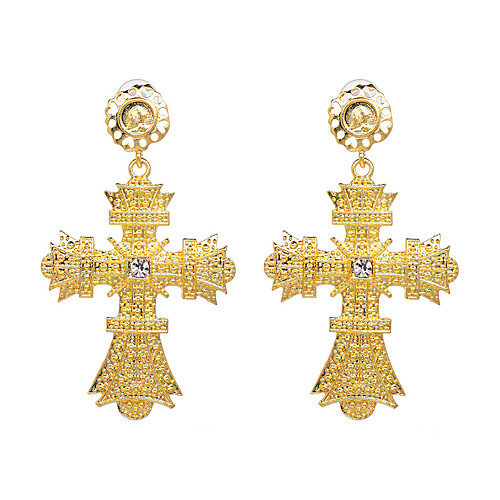 

Women's Drop Earrings Cross Statement Punk Trendy Rock Fashion Earrings Jewelry Gold / Silver For Gift Prom Street Festival 1 Pair
