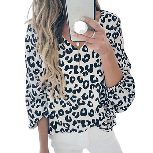 

Women's Leopard T-shirt Daily Wine / White / Purple / Brown / Gray / Light Blue