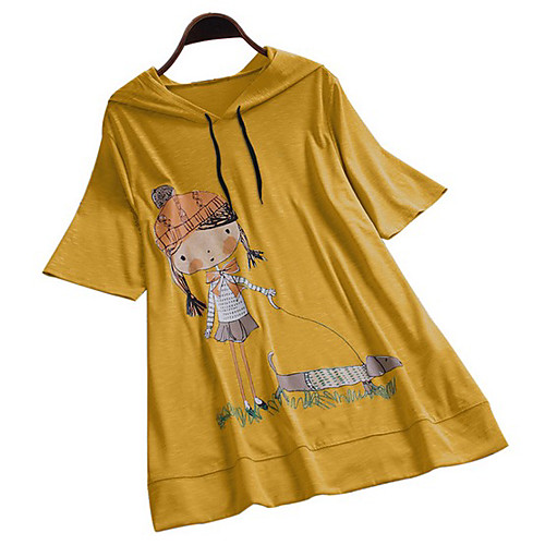 

Women's Graphic T-shirt Daily Wine / Black / Yellow / Blushing Pink / Green / Gray