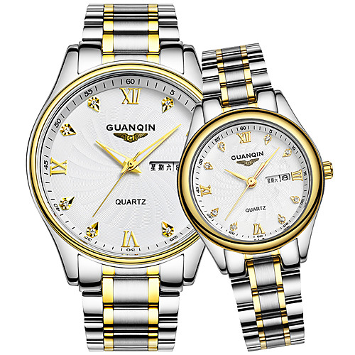 

GUANQIN Unisex Digital Watch Minimalist Fashion Silver Stainless Steel Japanese Japanese Quartz Black / Silver BlackGloden WhiteGolden Water Resistant / Waterproof Calendar / date / day Casual Watch