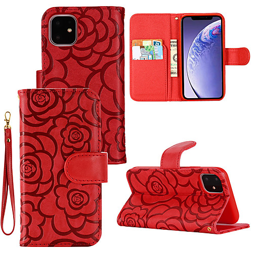 

Case For Apple iPhone 7/8/7P/8P/X/XS/XR/XS Max/11/11 Pro/11 Pro Max/SE 2020 Card Holder / Shockproof / Flip Full Body Cases Flower PU Leather / TPU
