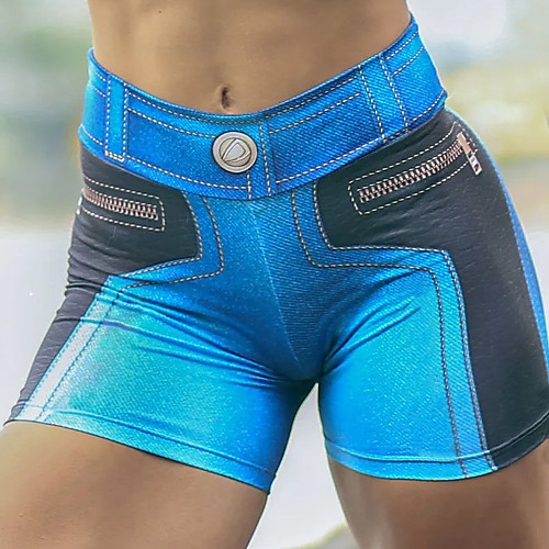 

Women's High Waist Yoga Shorts Shorts Tummy Control Butt Lift Quick Dry Rainbow Fitness Gym Workout Running Winter Sports Activewear High Elasticity